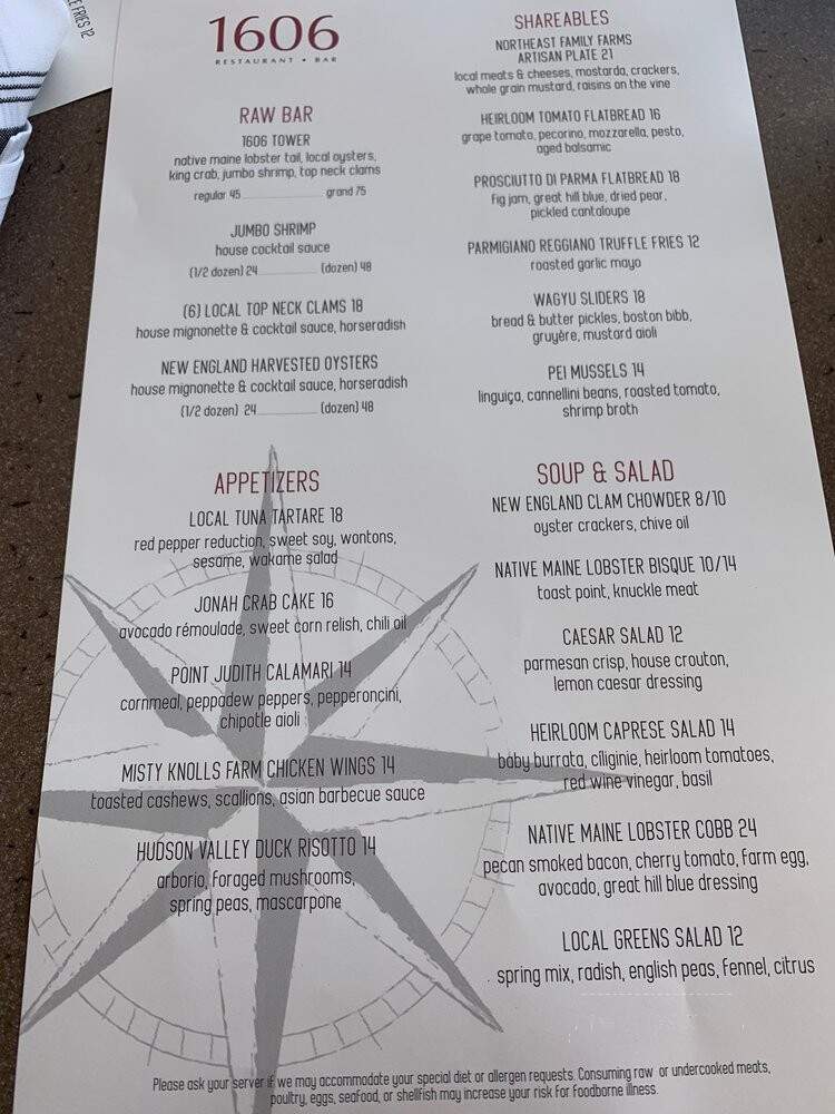1606 Restaurant & Bar - Gloucester, MA menu_pic