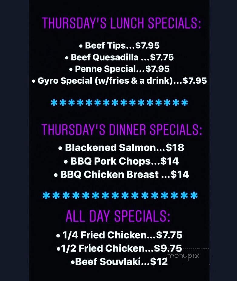 701 Main - Waxhaw, NC menu_pic