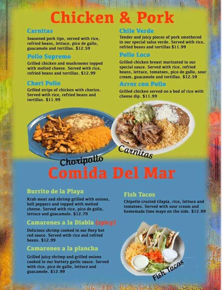 Agave Mexican Grill Si - Traverse City, MI menu_pic