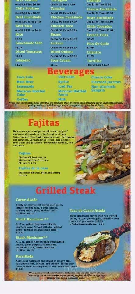 Agave Mexican Grill Si - Traverse City, MI menu_pic
