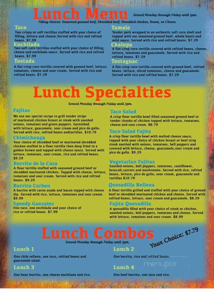 Agave Mexican Grill Si - Traverse City, MI menu_pic