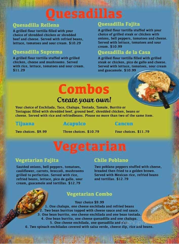 Agave Mexican Grill Si - Traverse City, MI menu_pic