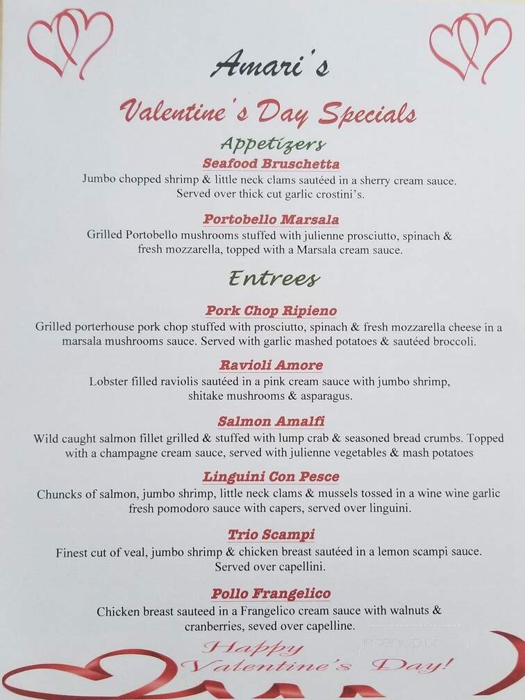 Amari's Pizzeria & Restaurant - Hamilton, NJ menu_pic
