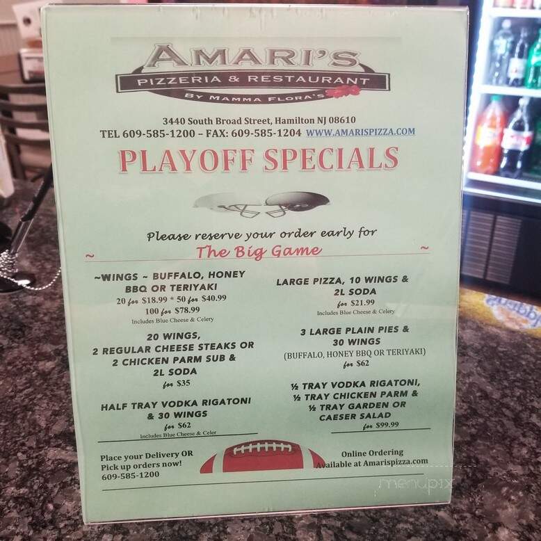 Amari's Pizzeria & Restaurant - Hamilton, NJ menu_pic