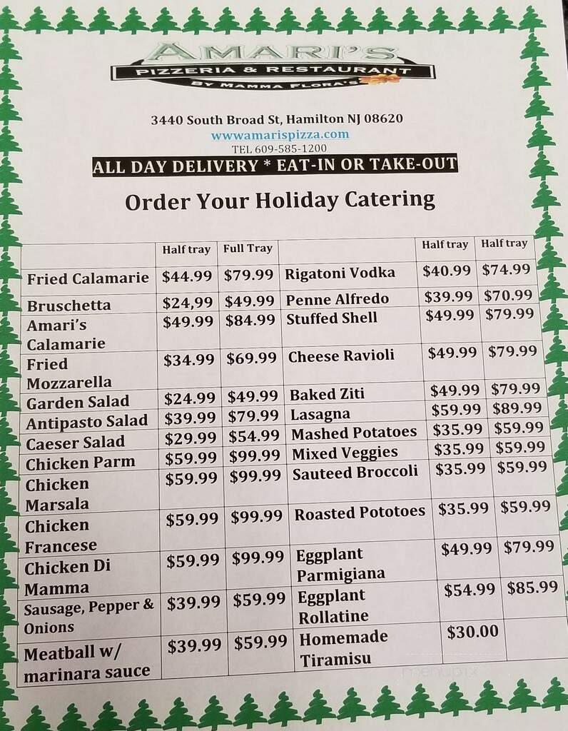 Amari's Pizzeria & Restaurant - Hamilton, NJ menu_pic