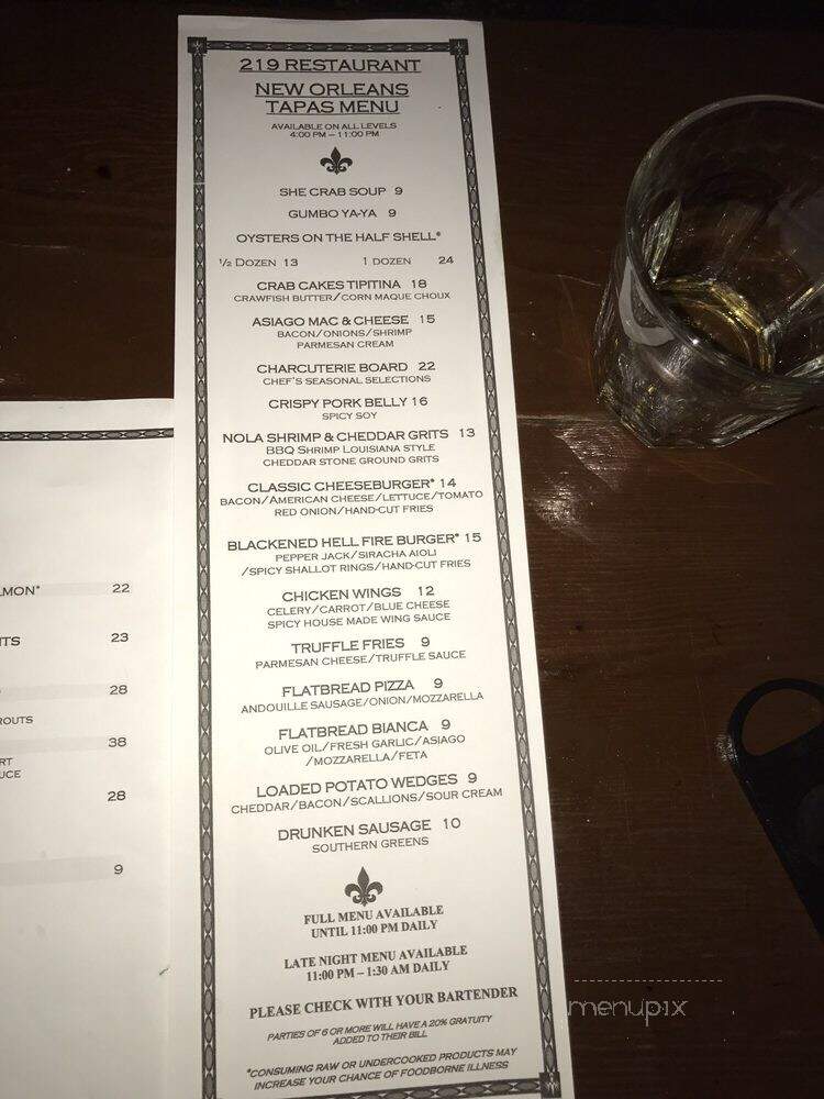 Basin Street Lounge - Alexandria, VA menu_pic