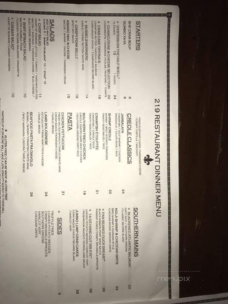 Basin Street Lounge - Alexandria, VA menu_pic