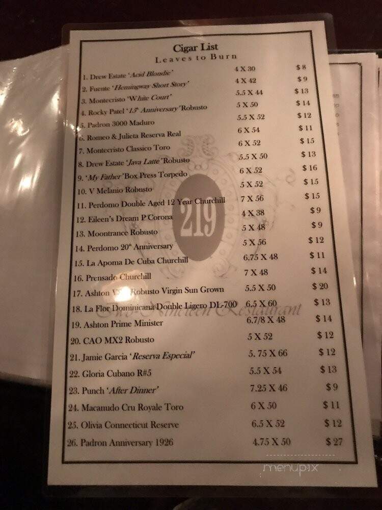 Basin Street Lounge - Alexandria, VA menu_pic