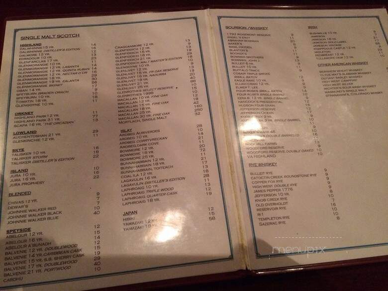 Basin Street Lounge - Alexandria, VA menu_pic