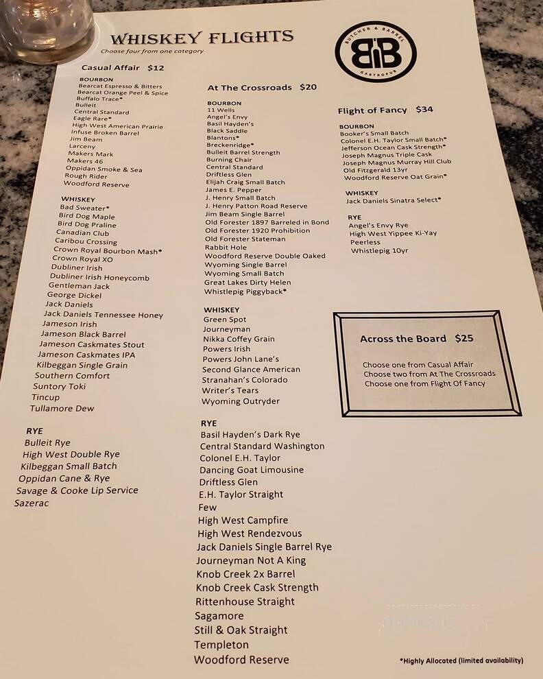 Butcher & Barrel Gastropub - Racine, WI menu_pic
