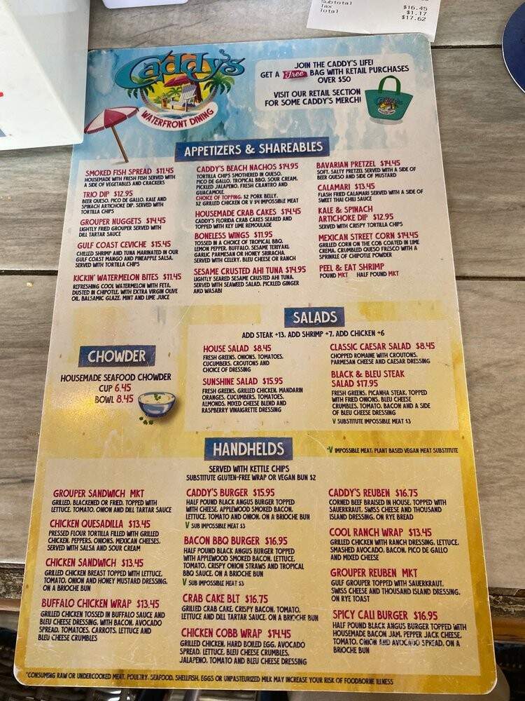 Caddy's At The Pointe - Bradenton, FL menu_pic