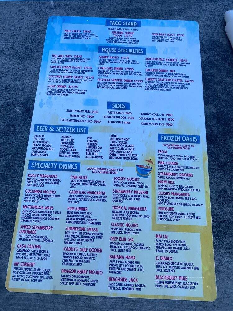 Caddy's At The Pointe - Bradenton, FL menu_pic