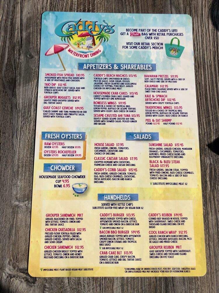 Caddy's At The Pointe - Bradenton, FL menu_pic