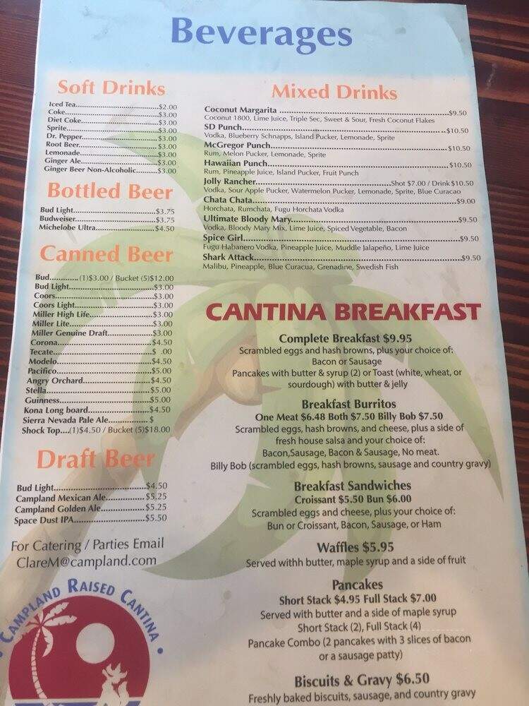 Campland Raised Cantina - San Diego, CA menu_pic