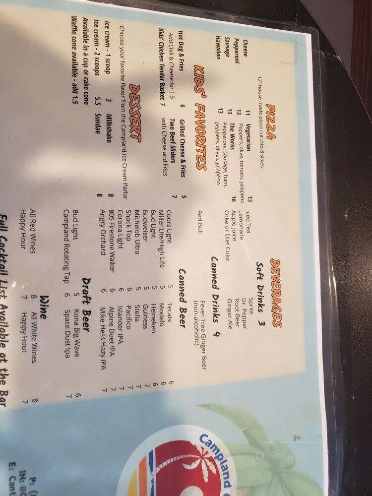 Campland Raised Cantina - San Diego, CA menu_pic