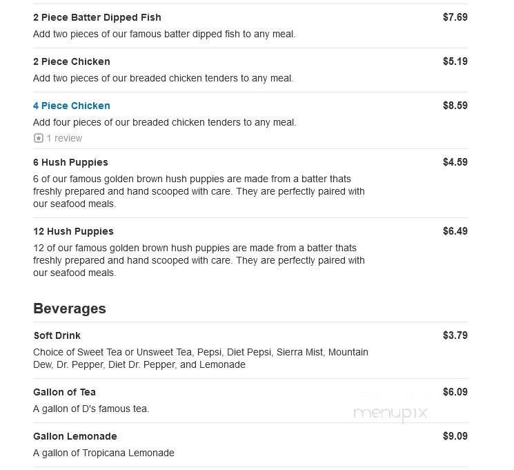 Captain D's Seafood - Lake City, FL menu_pic