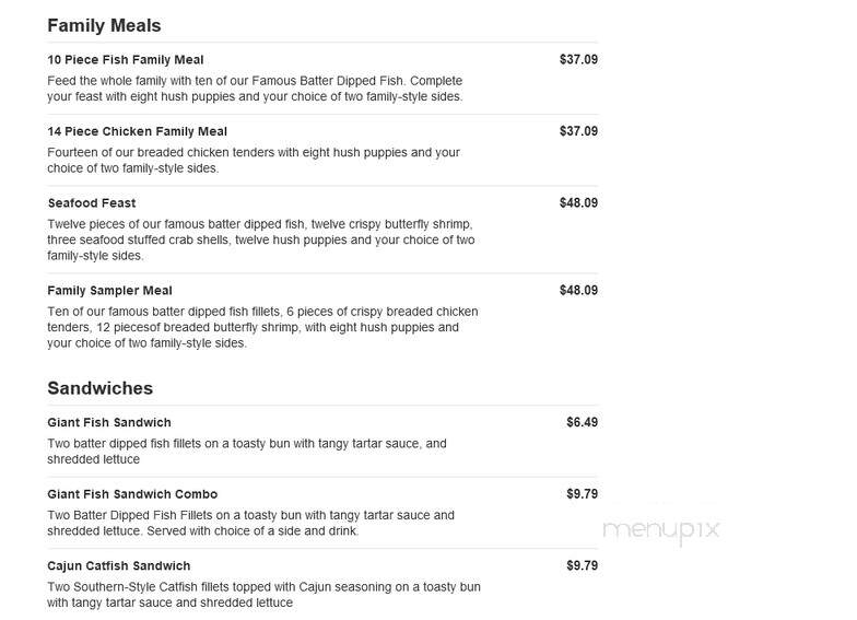 Captain D's Seafood - Lake City, FL menu_pic