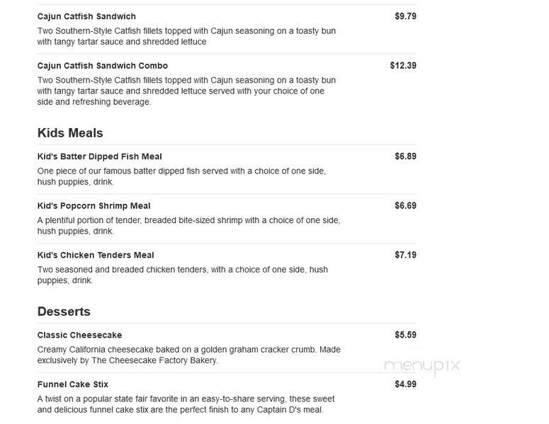 Captain D's Seafood - Lake City, FL menu_pic