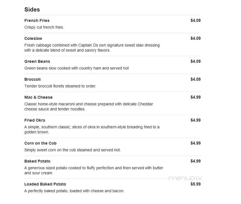 Captain D's Seafood - Lake City, FL menu_pic