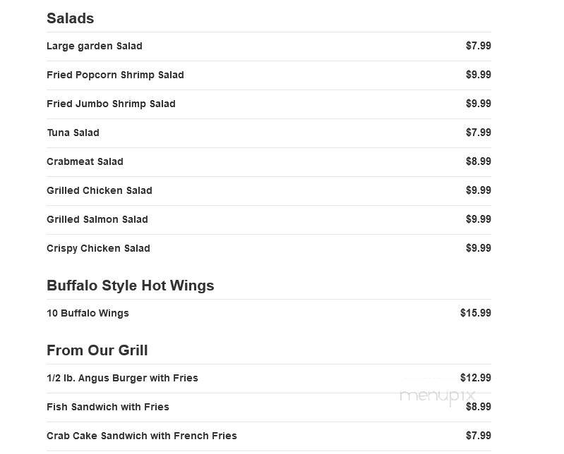 Captain's Fish House - Jamestown, NC menu_pic