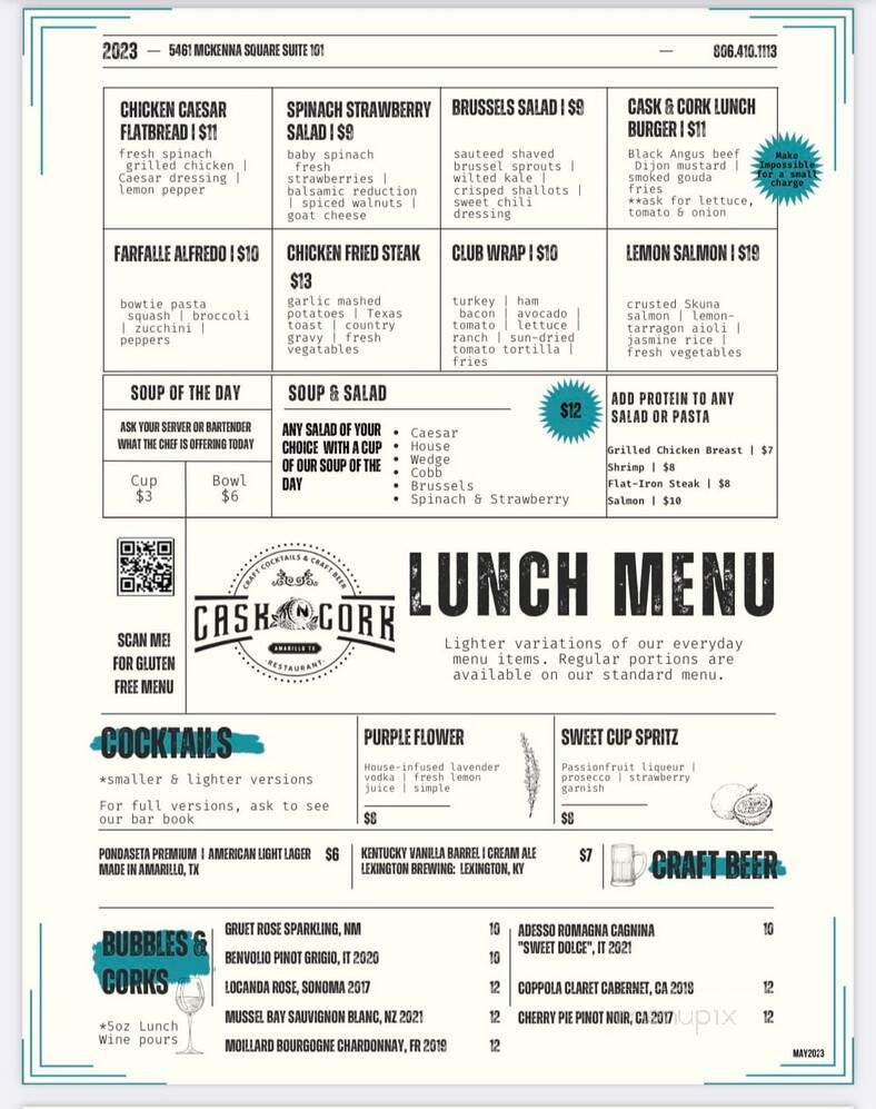 Cask & Cork - Amarillo, TX menu_pic