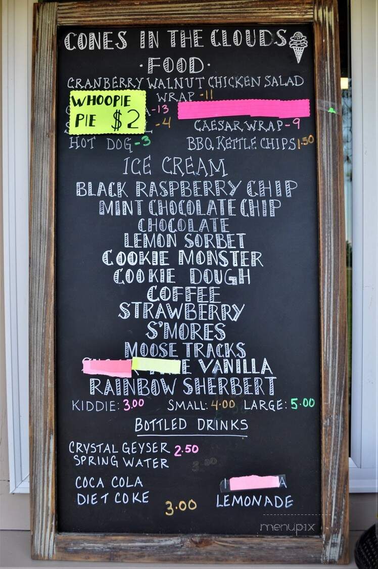 Castle In The Clouds - Moultonborough, NH menu_pic