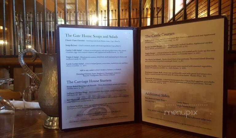Castle In The Clouds - Moultonborough, NH menu_pic