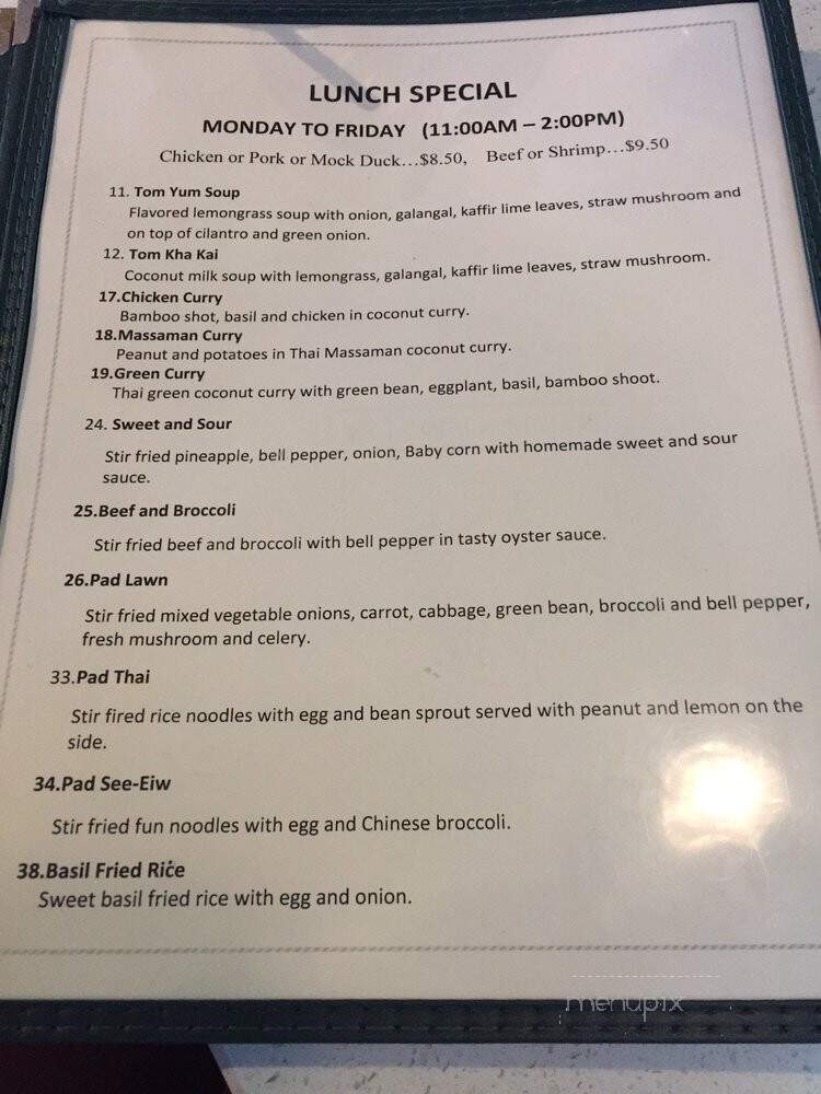 Chili Thai Cuisine - Lino Lakes, MN menu_pic