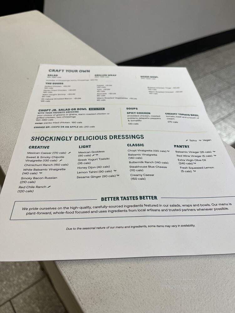 Chopt Creative Salads - Princeton, NJ menu_pic