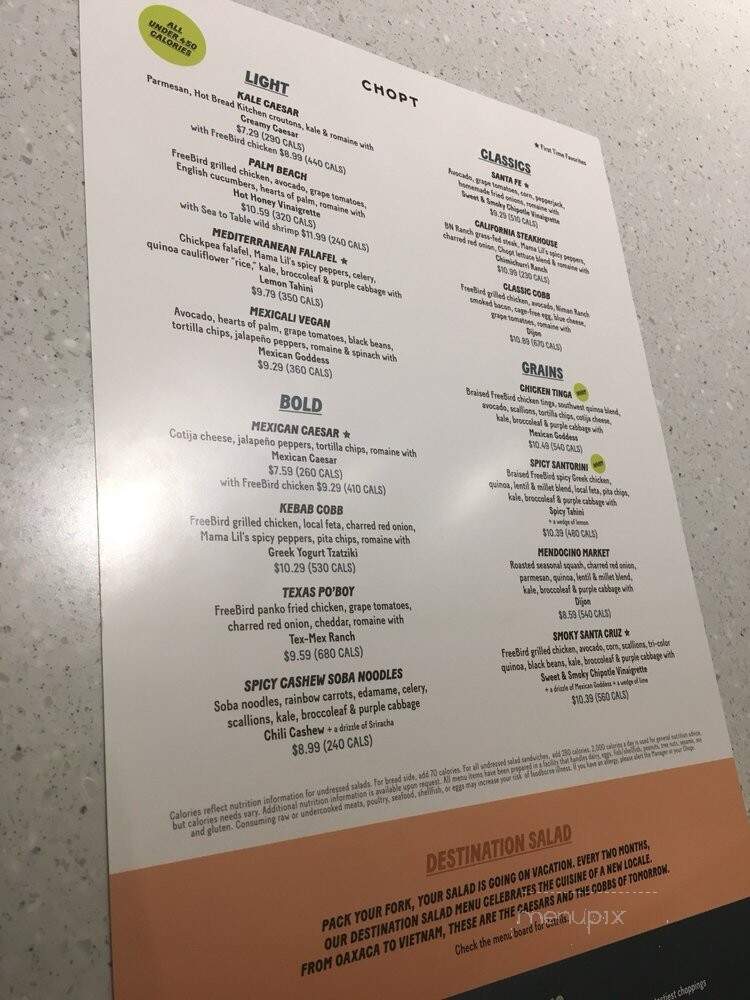 Chopt Creative Salads - Princeton, NJ menu_pic