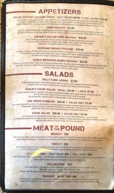 Creekside Cookers BBQ - Wimberley, TX menu_pic
