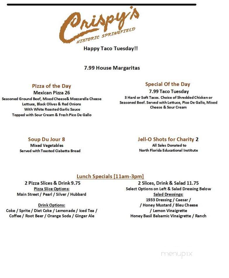 Crispy's Springfield Gallery - Jacksonville, FL menu_pic