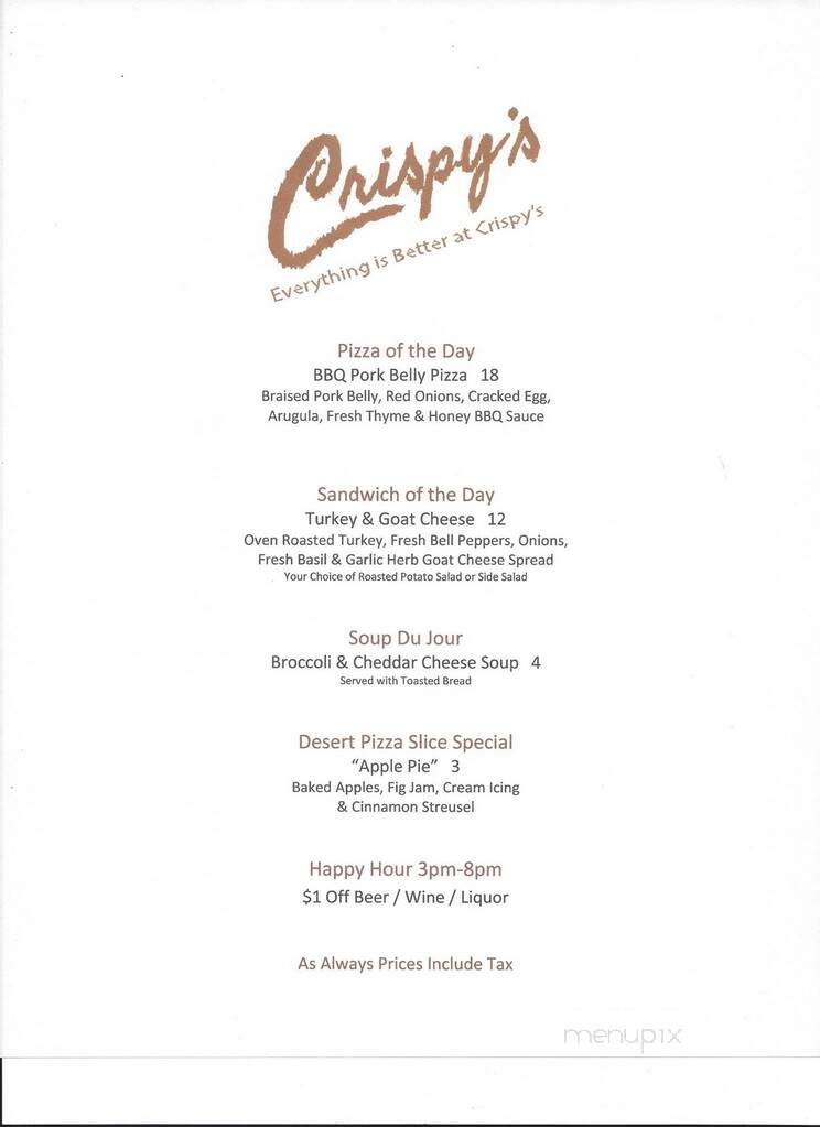 Crispy's Springfield Gallery - Jacksonville, FL menu_pic
