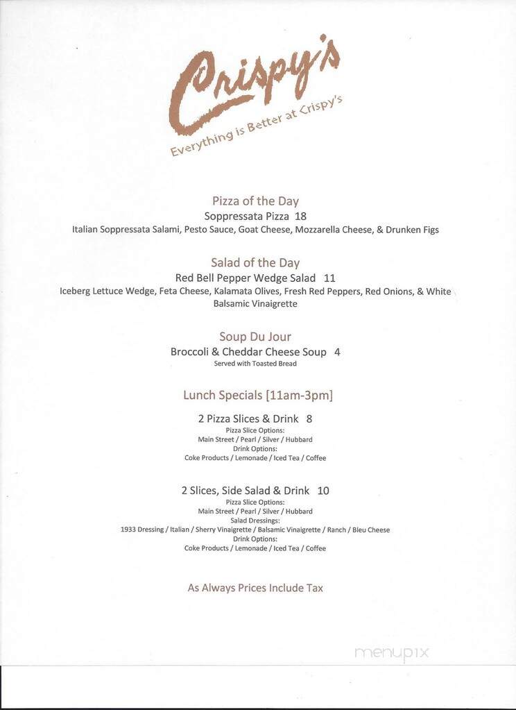 Crispy's Springfield Gallery - Jacksonville, FL menu_pic
