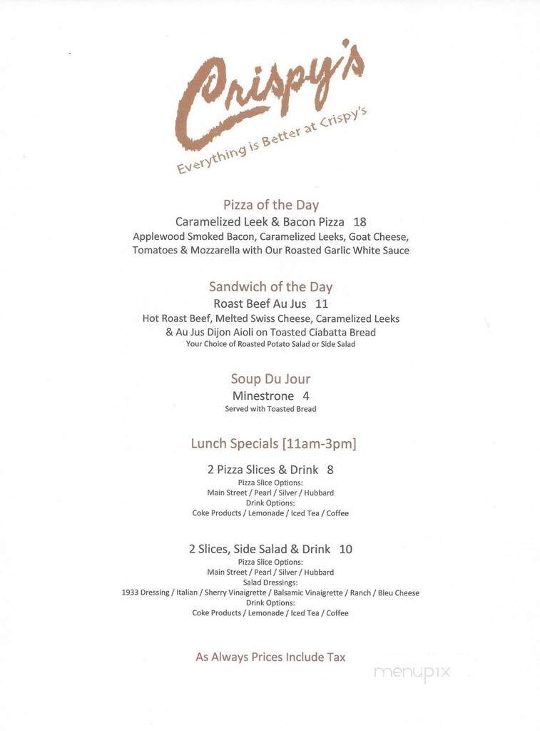 Crispy's Springfield Gallery - Jacksonville, FL menu_pic