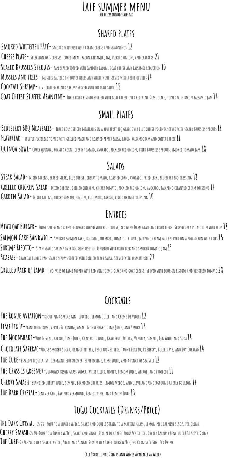 EnVie - Lansing, MI menu_pic