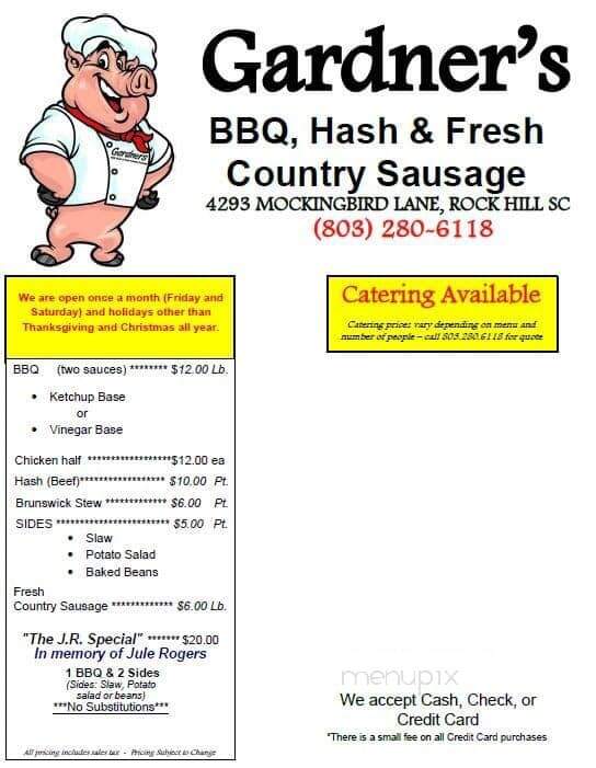Gardner's - Rock Hill, SC menu_pic