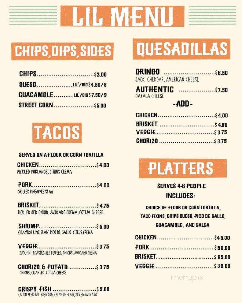 Gringo's Mexican Shore Shack - Lavallette, NJ menu_pic