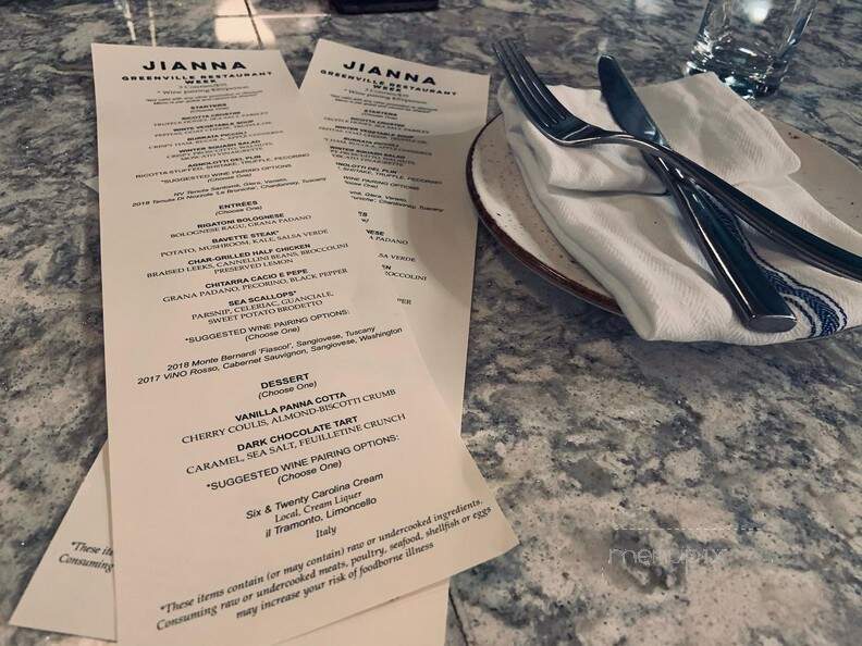 Jianna - Greenville, SC menu_pic
