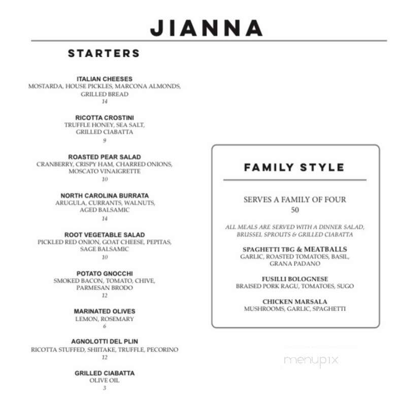 Jianna - Greenville, SC menu_pic