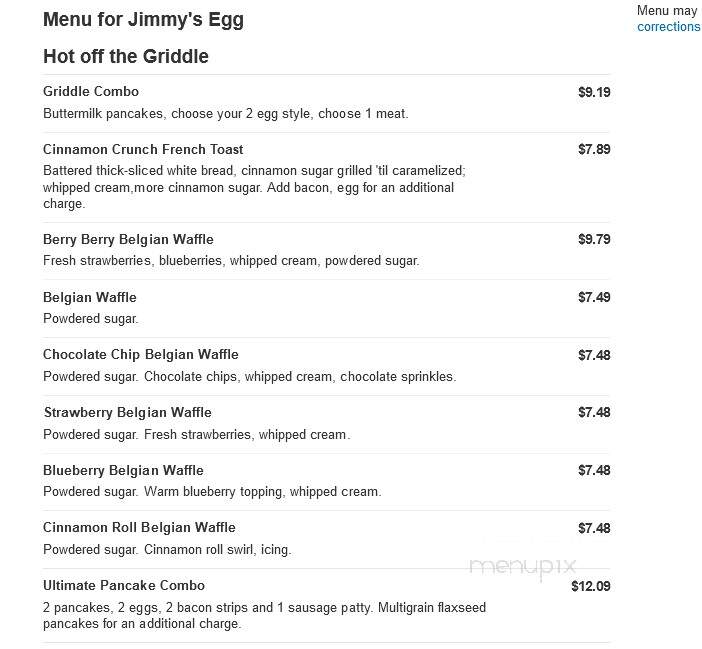 Jimmy's Egg - El Dorado, KS menu_pic