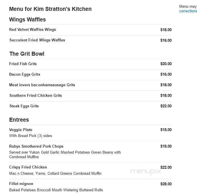 Kim Stratton's Kitchen - Calumet City, IL menu_pic