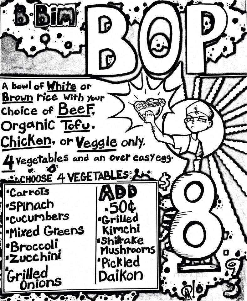 KOSMO's Bop Shop - Ann Arbor, MI menu_pic