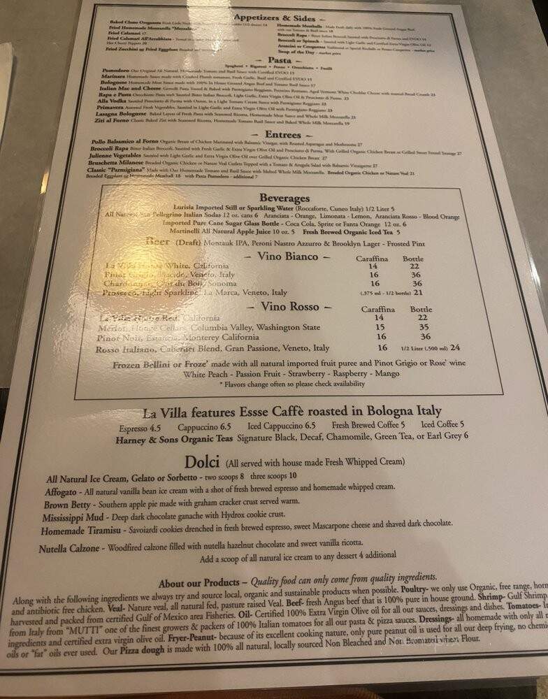 La Villa Pizzeria - Brooklyn, NY menu_pic