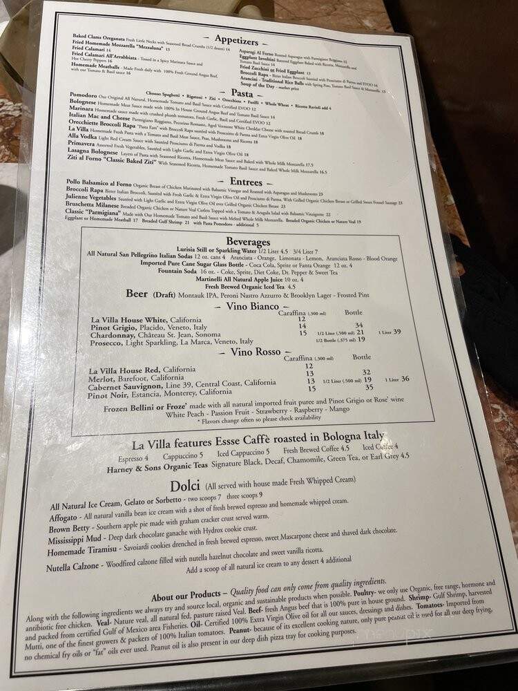 La Villa Pizzeria - Brooklyn, NY menu_pic