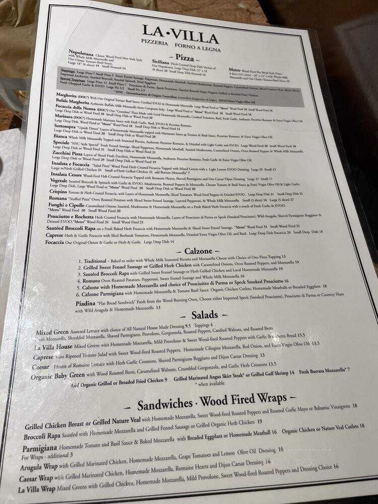 La Villa Pizzeria - Brooklyn, NY menu_pic