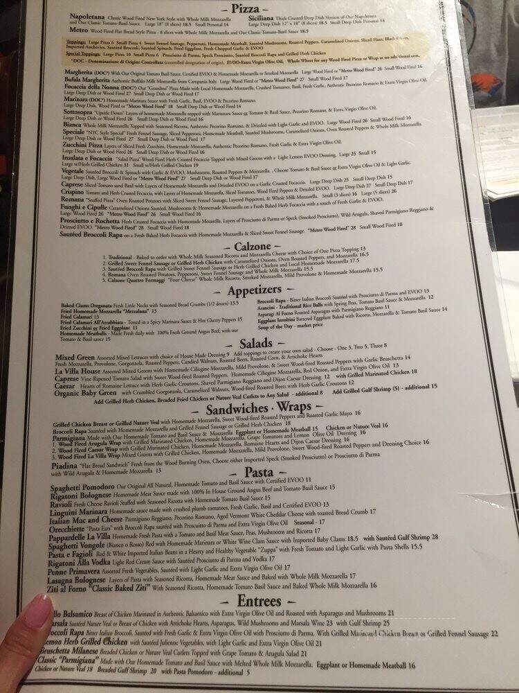 La Villa Pizzeria - Brooklyn, NY menu_pic