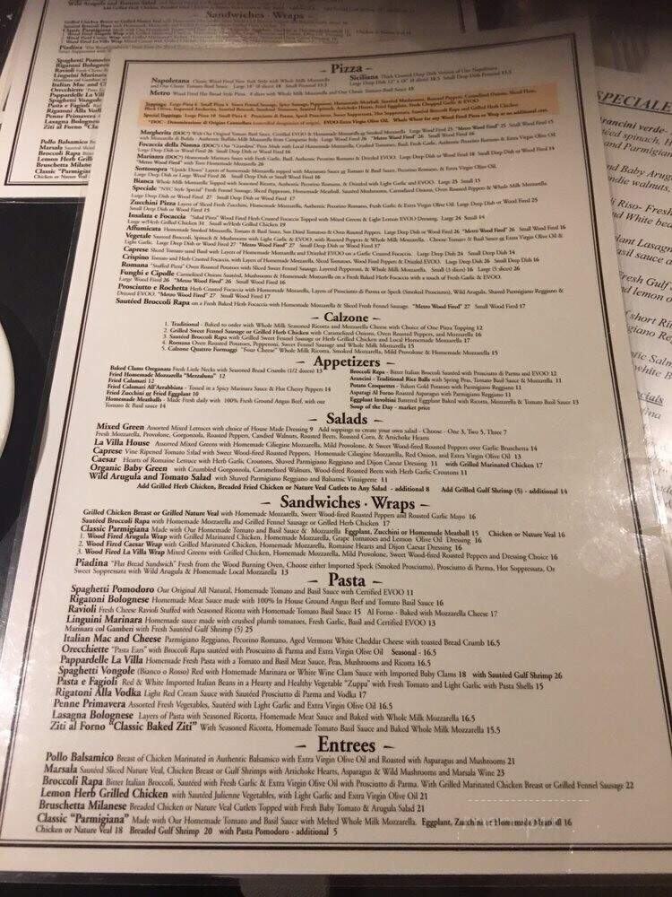 La Villa Pizzeria - Brooklyn, NY menu_pic