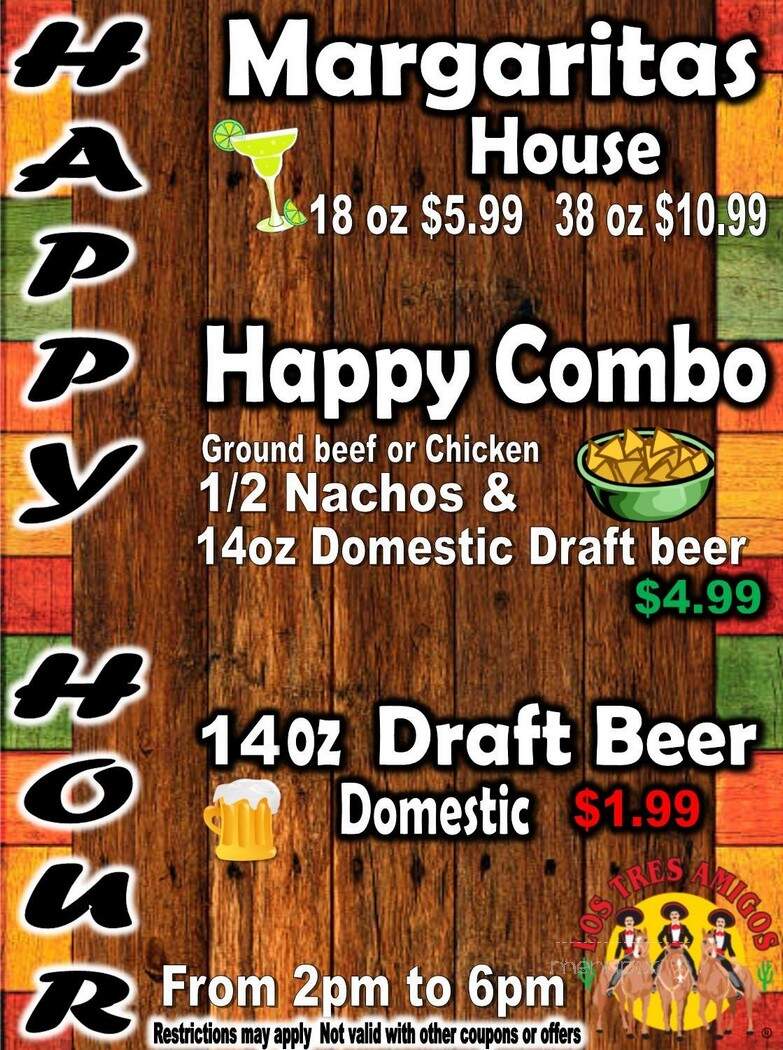 Los Tres Amigos - Livonia, MI menu_pic