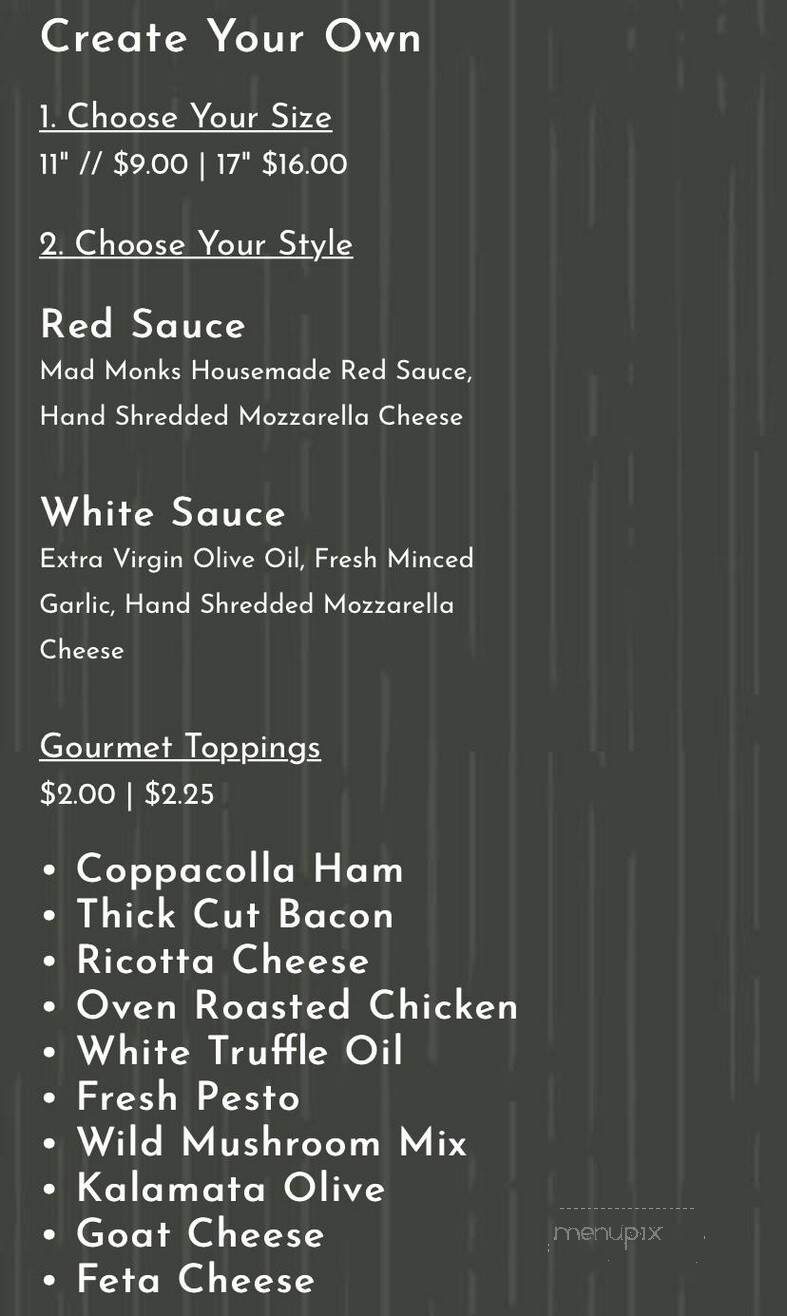 Mad Monks Pizza - Mason, OH menu_pic